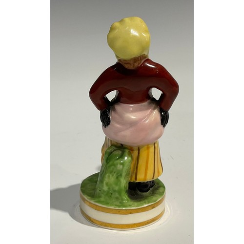 251 - A pair of Sampson Hancock Derby figures, of Billy Waters and African Sall, in burgundy coat and stri... 