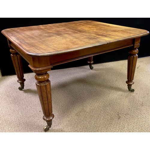 2582 - A Victorian mahogany extending dining table, by Cope and Collinson, rounded rectangular top, turned,... 