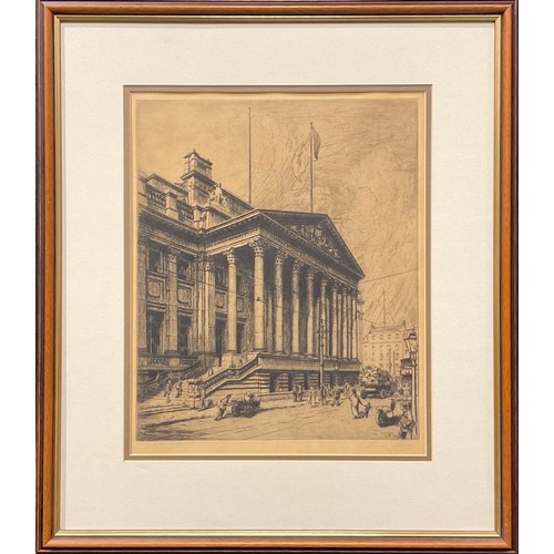 648 - Leonard Brewer (Bn.1875), by and after, Manchester Royal Exchange, etching, signed in pencil, 38cm x... 