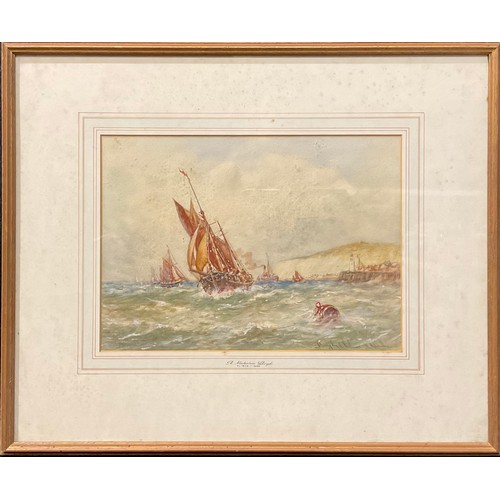 730 - R Malcolm Lloyd (fl.1879 - 1899)
Boats on a Choppy Sea
signed, watercolour, 25cm x 34.5cm