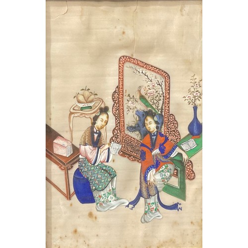 458 - Chinese School (19th century)
A Lady and Attendants
watercolour and gouache on pith paper, 32.5cm x ... 