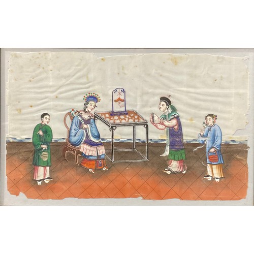 458 - Chinese School (19th century)
A Lady and Attendants
watercolour and gouache on pith paper, 32.5cm x ... 