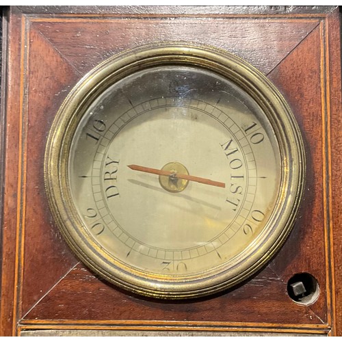 2078 - A George III mahogany stick barometer, silvered register inscribed Watkins St Jas Street, London, br... 