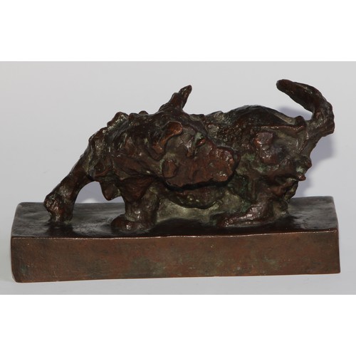 2706 - Edith Barretto Parsons (1878-1956), American, a pair of bronze models or bookends, as terriers, each... 