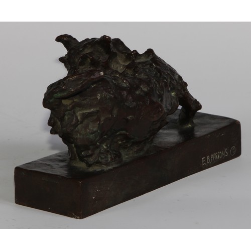 2706 - Edith Barretto Parsons (1878-1956), American, a pair of bronze models or bookends, as terriers, each... 