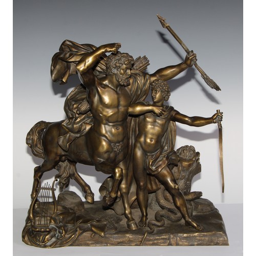 1766 - After François Rude (French 1784-1855), a bronze figure group, The Education of Achilles by the Cent... 