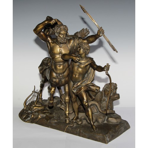 1766 - After François Rude (French 1784-1855), a bronze figure group, The Education of Achilles by the Cent... 