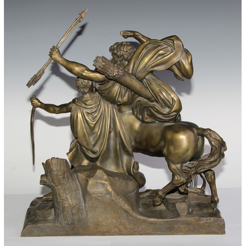 1766 - After François Rude (French 1784-1855), a bronze figure group, The Education of Achilles by the Cent... 