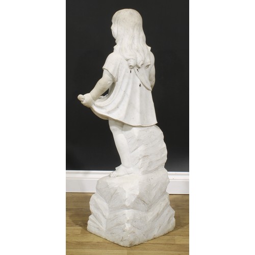 1892 - Continental School, a white Carrara marble, The Flower Picker, 104cm high