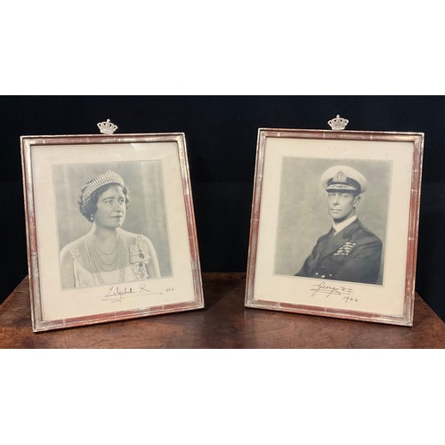 2730 - Royalty - a pair of portrait photographs, of King George VI and Queen Elizabeth, after Hugh Cecil an... 