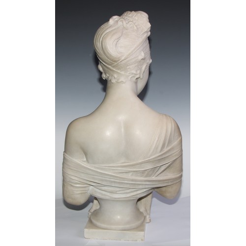 1891 - Continental School (19th century), a Carrara marble bust, Covering Up, 62.5cm high