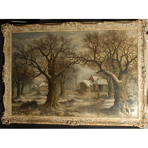 573 - Charles Leivers  
Winter Scene from the New Forest  
signed, oil on canvas