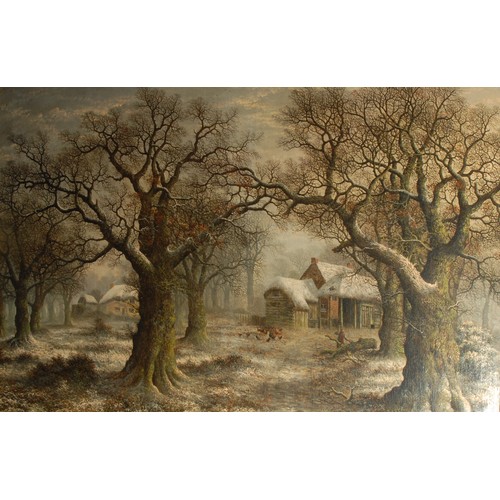 573 - Charles Leivers  
Winter Scene from the New Forest  
signed, oil on canvas