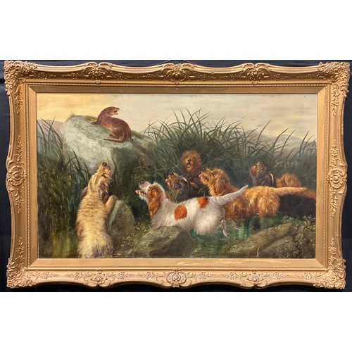 725 - Robert Cleminson (fl. 1864 - 1903)
Cairn Terriers and Otter
signed Robert Clemontine, oil on canvas,... 