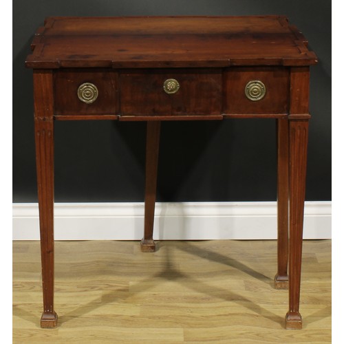 1703 - A 19th century mahogany silver table, double-hinged top enclosing a dished plateau and a compartment... 