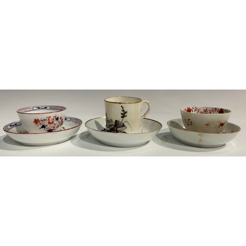 164 - English Porcelain - 18th and 19th century including Chelsea Derby teaware; Worcester coffee cups; va... 