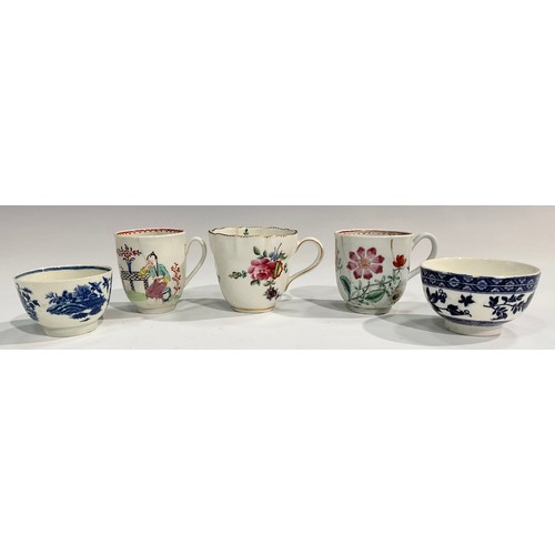 164 - English Porcelain - 18th and 19th century including Chelsea Derby teaware; Worcester coffee cups; va... 