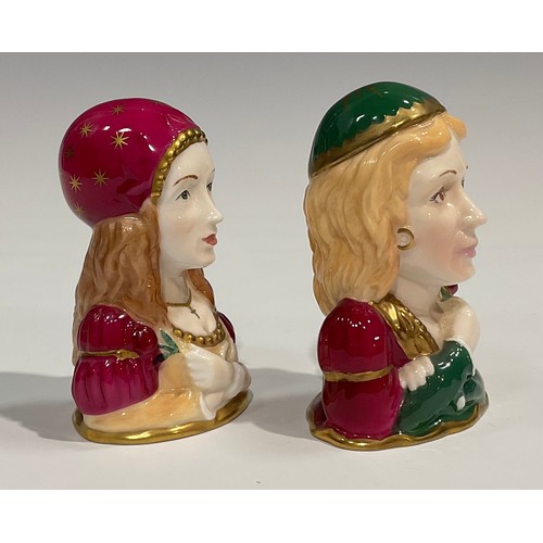 184 - A pair of Royal Worcester Connoisseur Collection candle snuffers, 'Shakespeare's Characters' Romeo a... 