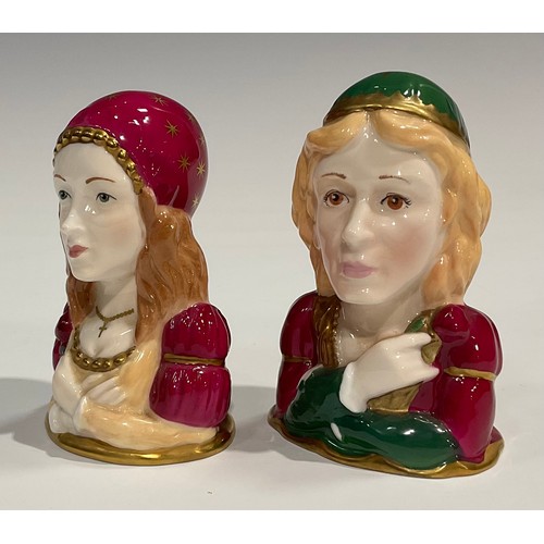 184 - A pair of Royal Worcester Connoisseur Collection candle snuffers, 'Shakespeare's Characters' Romeo a... 