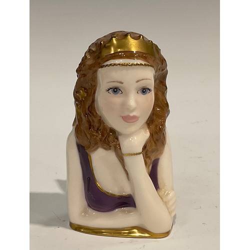 194 - A Royal Worcester Connoisseur Collection candle snuffer, Anne of Cleves, 12cm high; others, 'Shakesp... 