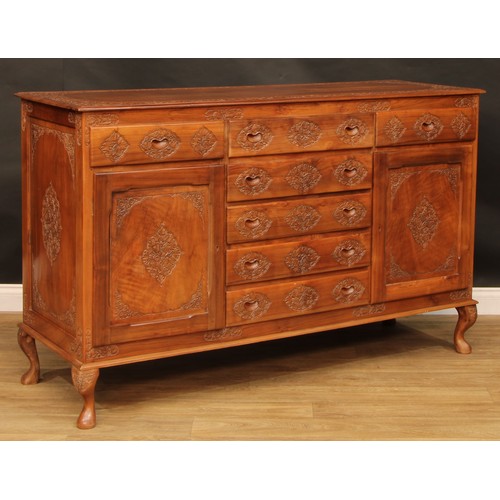 1783 - A contemporary Middle-Eastern walnut sideboard, purchased from a Kurdistan bazaar in the 1990s, rect... 