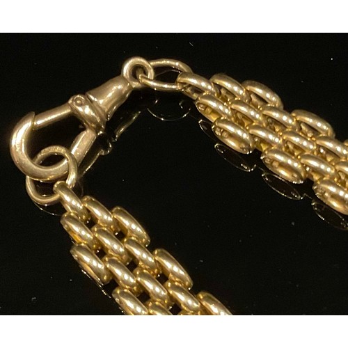 1335 - A 9ct gold panther link necklace, 47cm long, approximately 48g