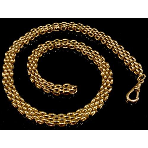 1335 - A 9ct gold panther link necklace, 47cm long, approximately 48g