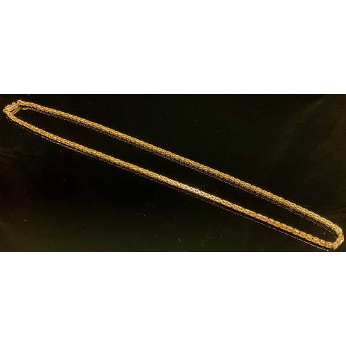 1332 - A 9ct gold king link necklace, 62cm long, approximately 32.9g