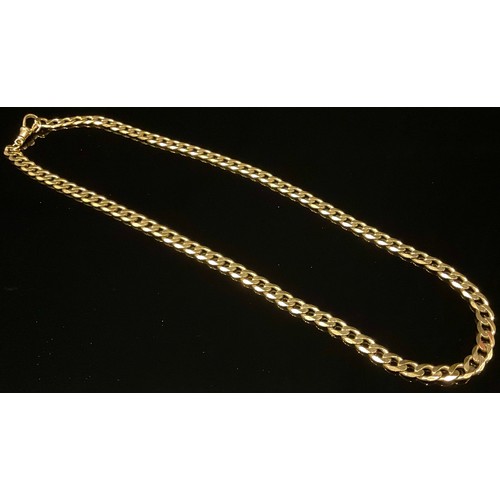 1326 - A 9ct gold curb link necklace, 53cm long, 28.6g