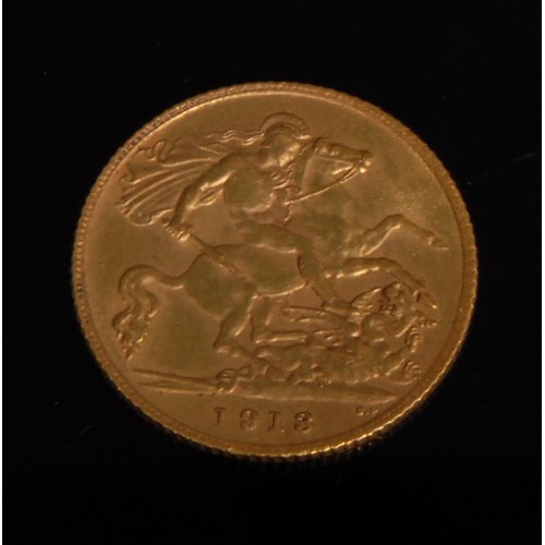 2197 - A George V gold half sovereign, 1913, George and the Dragon to verso