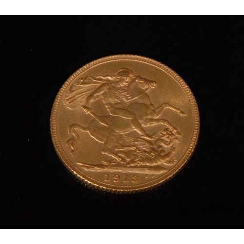 2198 - A George V gold sovereign, 1913, George and the Dragon to verso