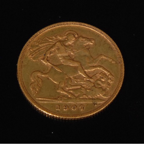 2199 - An Edward 7th gold half sovereign, 1907, St George and the Dragon to verso