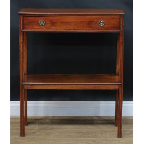 2478 - A George III Revival mahogany pier table, rectangular top above a long frieze drawer, square legs, o... 