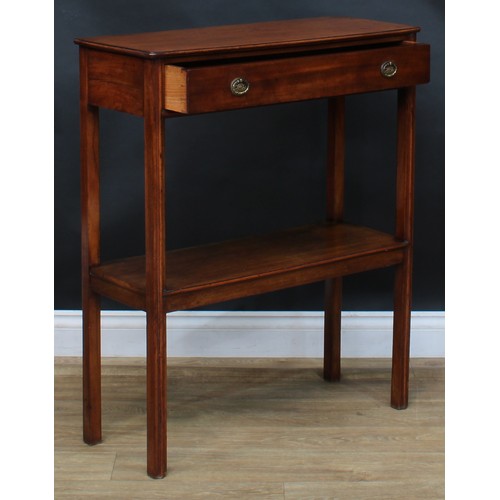 2478 - A George III Revival mahogany pier table, rectangular top above a long frieze drawer, square legs, o... 