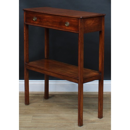 2478 - A George III Revival mahogany pier table, rectangular top above a long frieze drawer, square legs, o... 