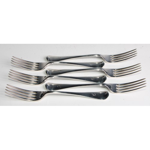 1061 - A set of six Victorian Old English pattern table forks, James Dixon & Sons, Sheffield, 1901, 552g