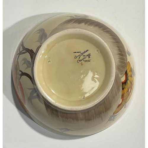 9 - A Clarice Cliff Bizarre Rodanthe pattern fruit bowl, hand painted with trailing flowers, 22cm diamet... 