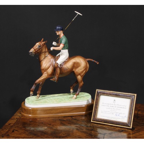 63 - A Royal Worcester model, H.R.H. The Duke of Edinburgh, modelled by Doris Lindner, plinth base, certi... 