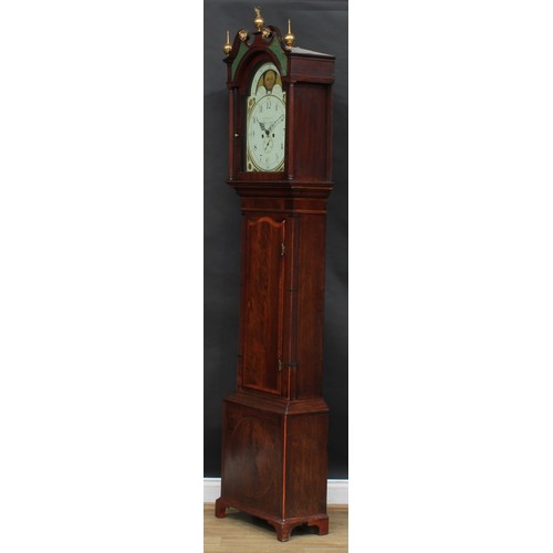 1602 - A George III Cumbrian mahogany longcase clock, 36cm arched dial inscribed W. Muncaster, Whitehaven, ... 