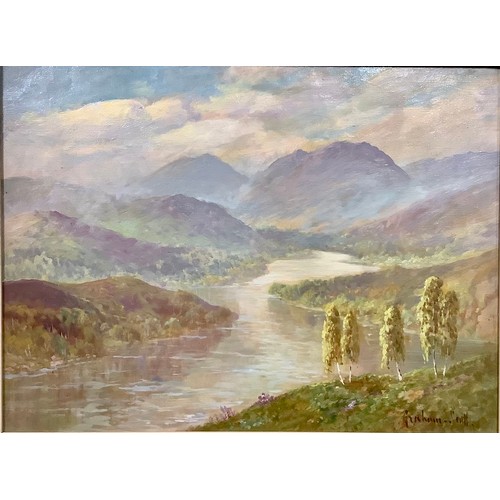 200A - Graham Scott, The Trossachs, signed, oil on board, 30cm x 40cm.