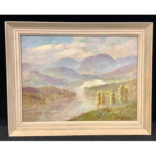 200A - Graham Scott, The Trossachs, signed, oil on board, 30cm x 40cm.