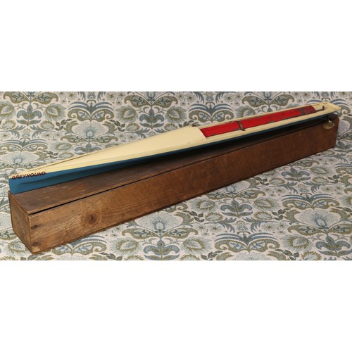 6166 - A Bowman Models (Dereham, Norfolk) 'Greyhound' speedboat, wood and metal construction, painted in cr... 