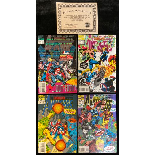 6337 - Comics - Avengers: The Terminatrix Objective #1-4. (1993) signed by Mike Gustovich with CoA. Modern ... 