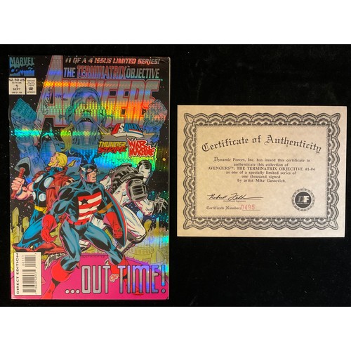 6337 - Comics - Avengers: The Terminatrix Objective #1-4. (1993) signed by Mike Gustovich with CoA. Modern ... 