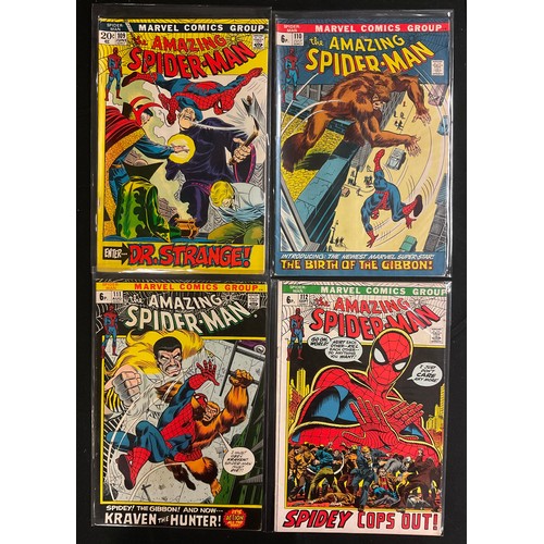 6322 - The Amazing Spider-Man #109-118 (1972-1973). Bronze Age Marvel Comics. UK and Cents variants. (10).