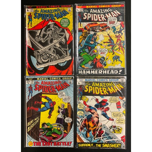 6322 - The Amazing Spider-Man #109-118 (1972-1973). Bronze Age Marvel Comics. UK and Cents variants. (10).