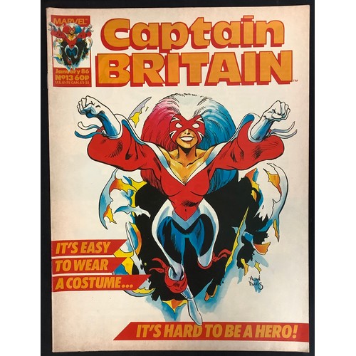 6355 - Captain Britain volume 2 #1-14 (1985). 1st Betsy Braddock as Captain Britain. Free poster with issue... 