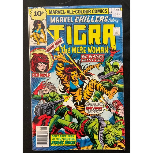 6388 - Marvel Chillers #1-5. (1975) includes 1st and 2nd appearance of Modred the Mystic, Origin of Tigra. ... 