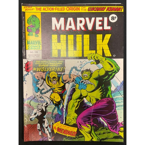 6395 - Comics - Mighty world of Marvel featuring the Hulk #192-198, #212-230. (1976-1977). Issue #198 featu... 