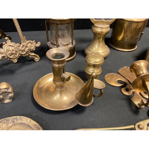 123 - Boxes and objects - Brass - An Eccles Miner’s lamp, type 6;  a  Max Sievert of Stockholm vintage blo... 